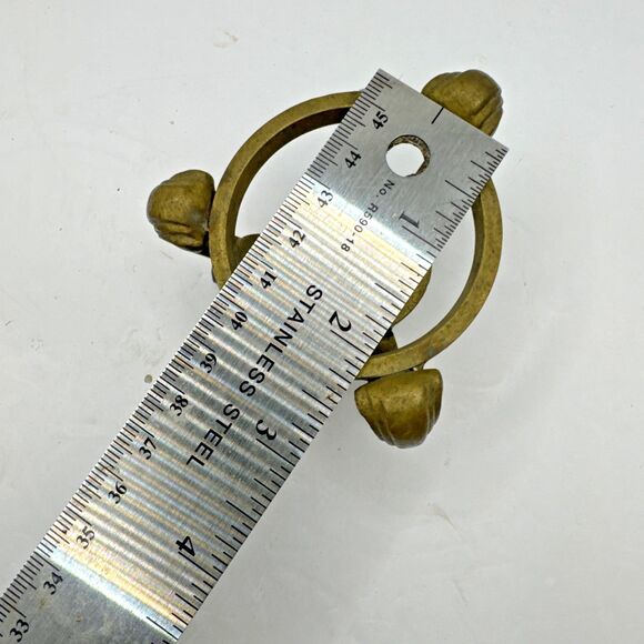 Set of 2 VTG Brass Stand Candle Holder Planter Sphere Holder Gold - Picture 6 of 7